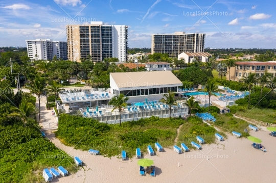 Beach clubhouse aerial view