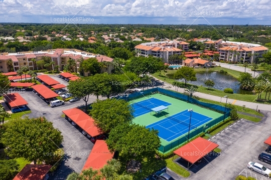Tennis courts Aerial view